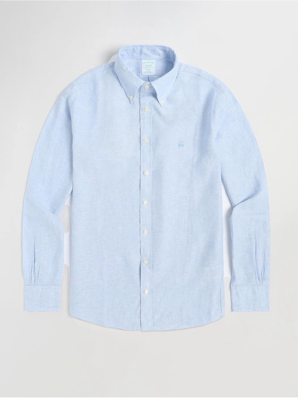 Brooks Brothers 100% Linen Button Down Shirt Light Blue Men’s Small